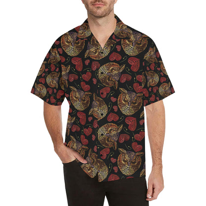Owl Pattern Print Design A08 Men's Hawaiian Shirt