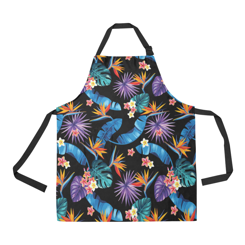 Tropical Flower Pattern Print Design TF018 Apron with Pocket