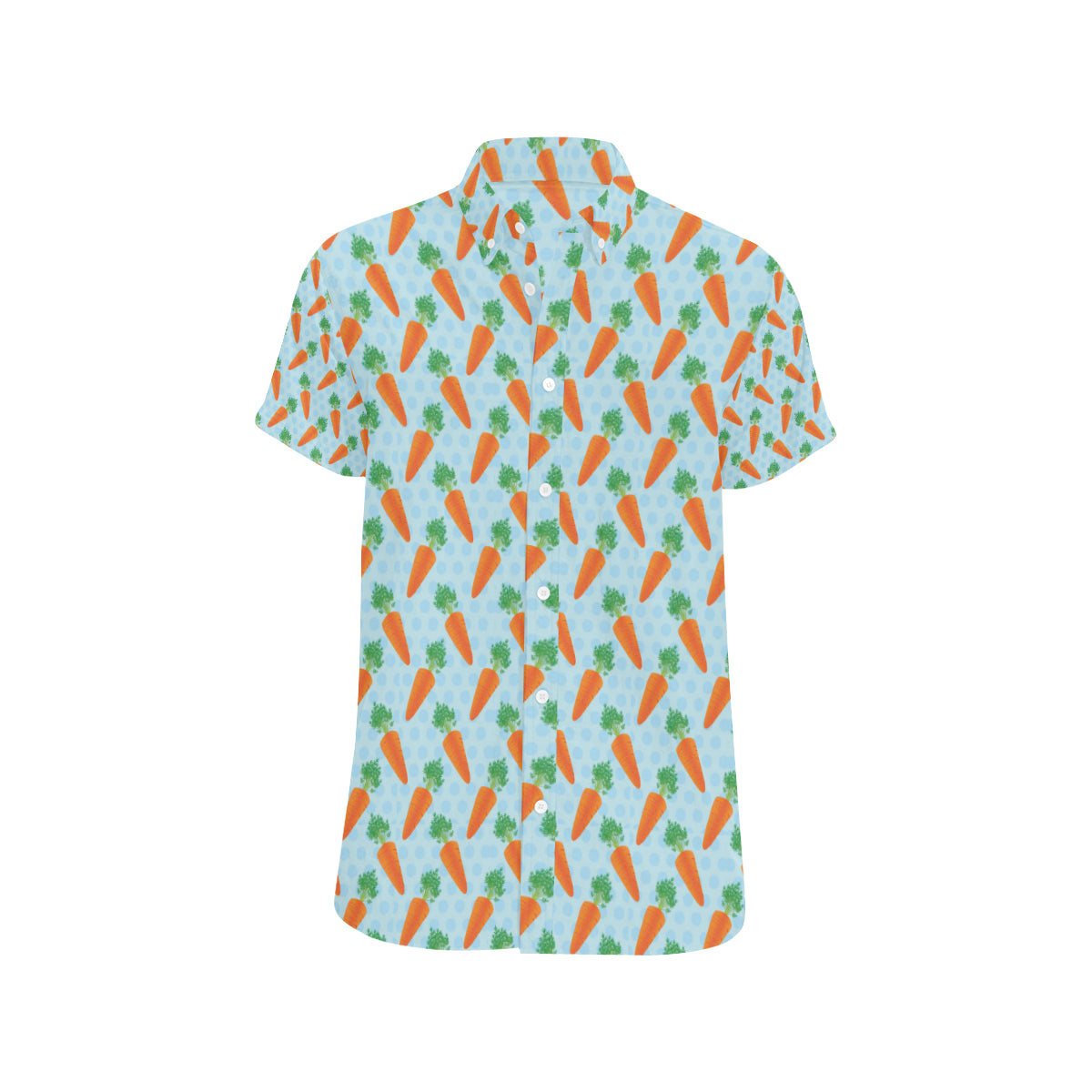 Carrot Pattern Print Design 01 Men's Short Sleeve Button Up Shirt