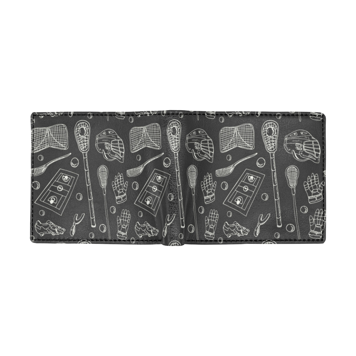 Lacrosse Pattern Print Design 01 Men's ID Card Wallet