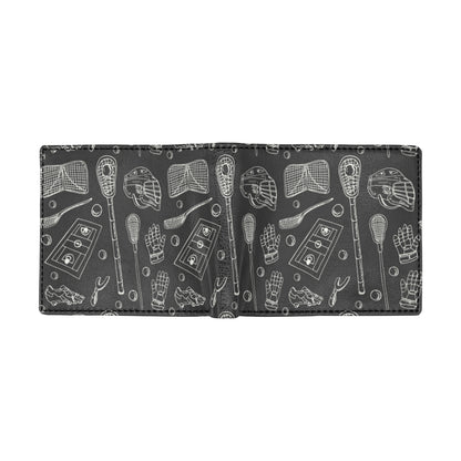 Lacrosse Pattern Print Design 01 Men's ID Card Wallet