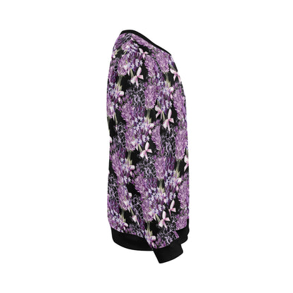 Lavender Pattern Print Design LV06 Men Long Sleeve Sweatshirt