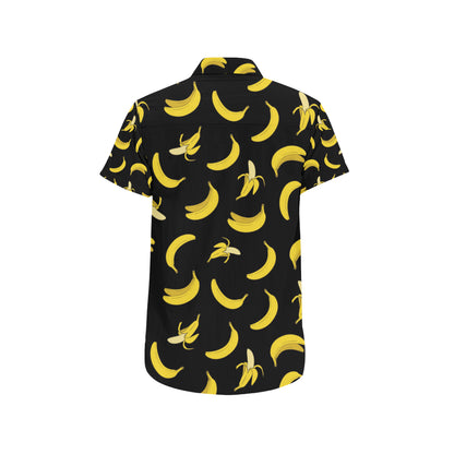 Banana Pattern Print Design BA05 Men's Short Sleeve Button Up Shirt