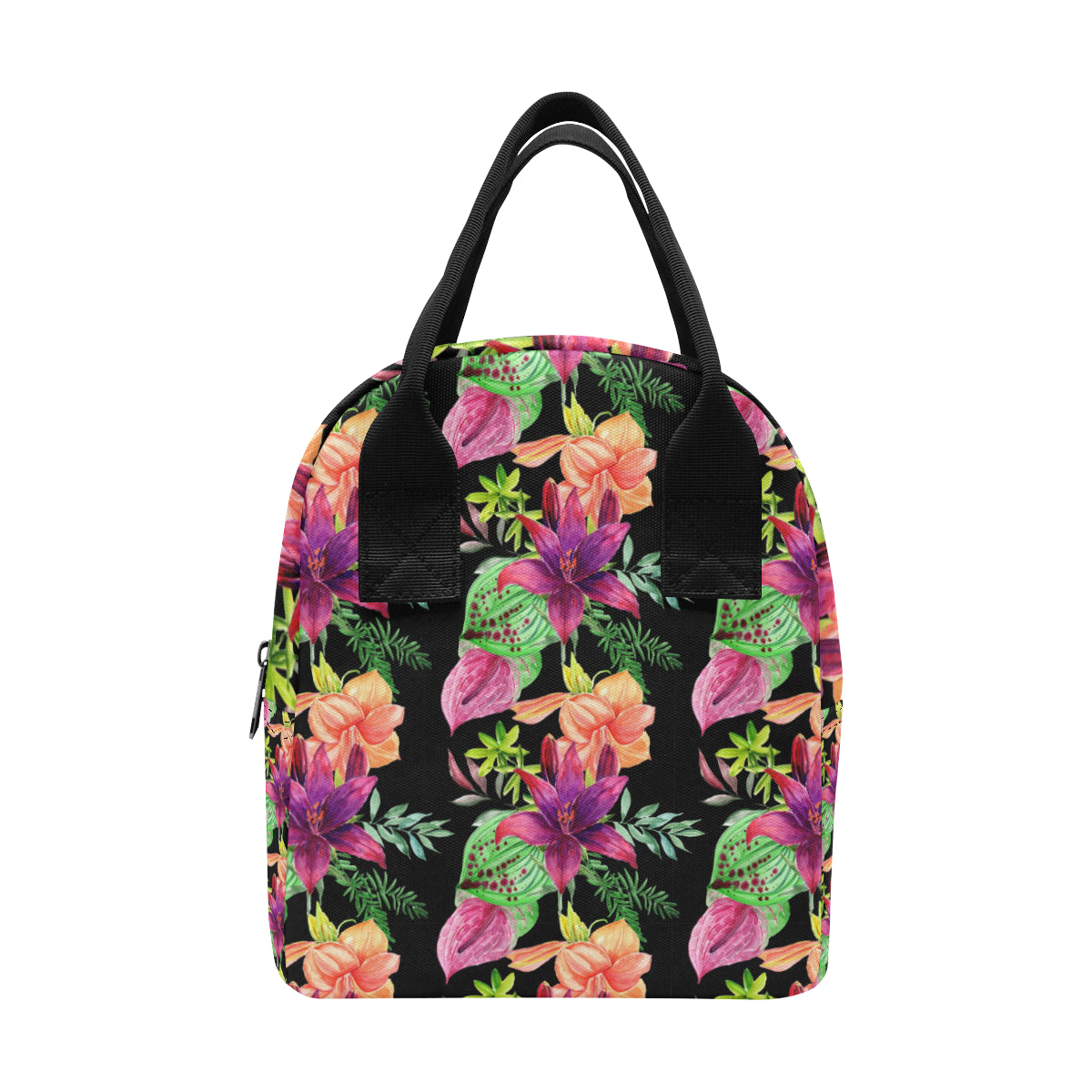 Amaryllis Pattern Print Design AL09 Insulated Lunch Bag