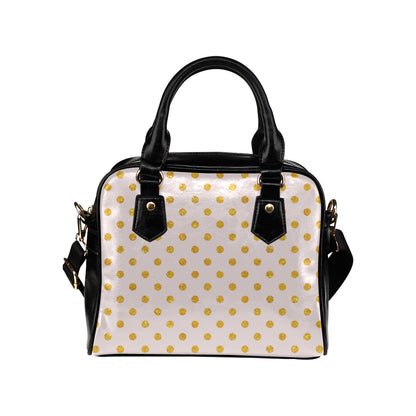 Polka Dot Gold Pink Pattern Print Design 01 Shoulder Handbag