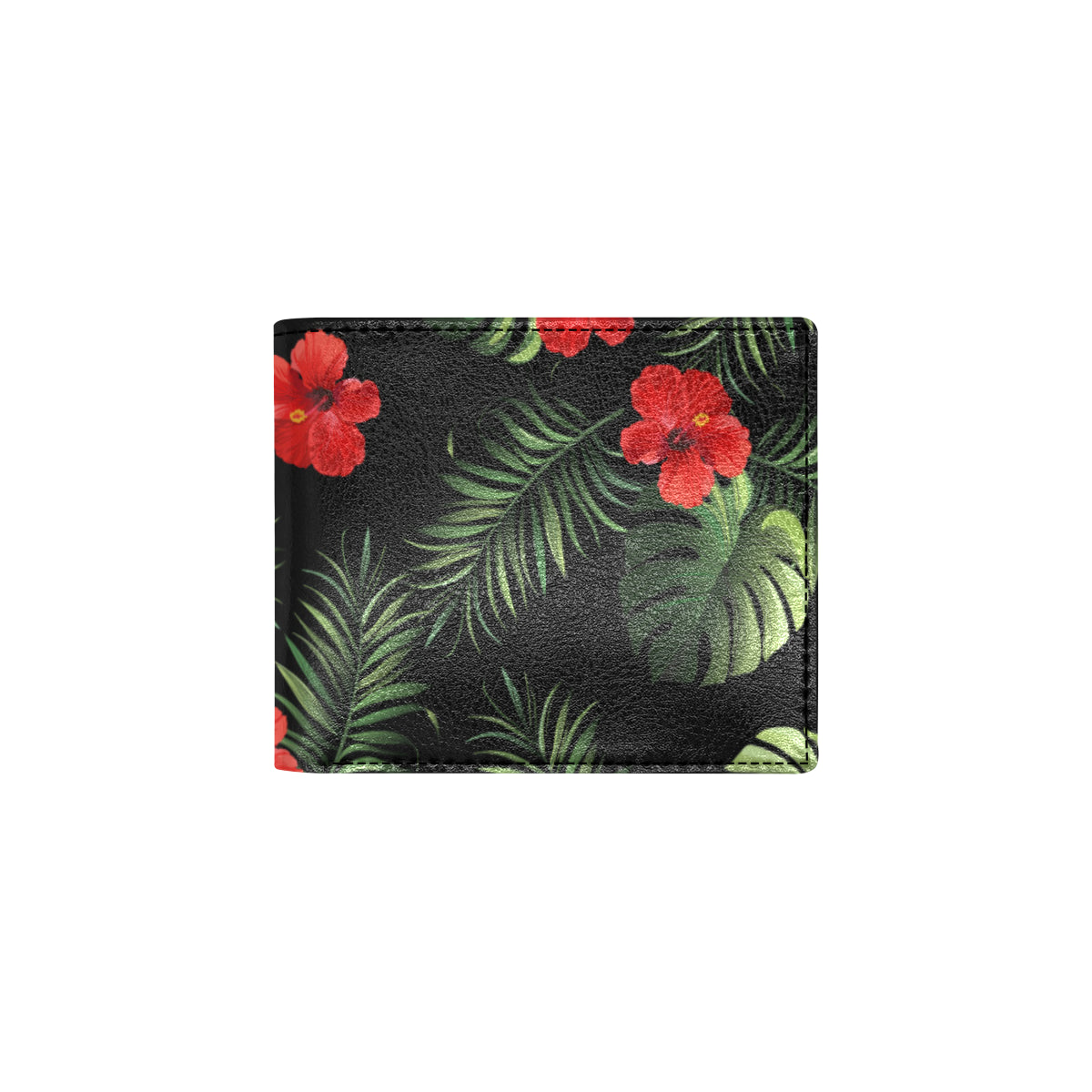 Red Hibiscus Tropical Men's ID Card Wallet