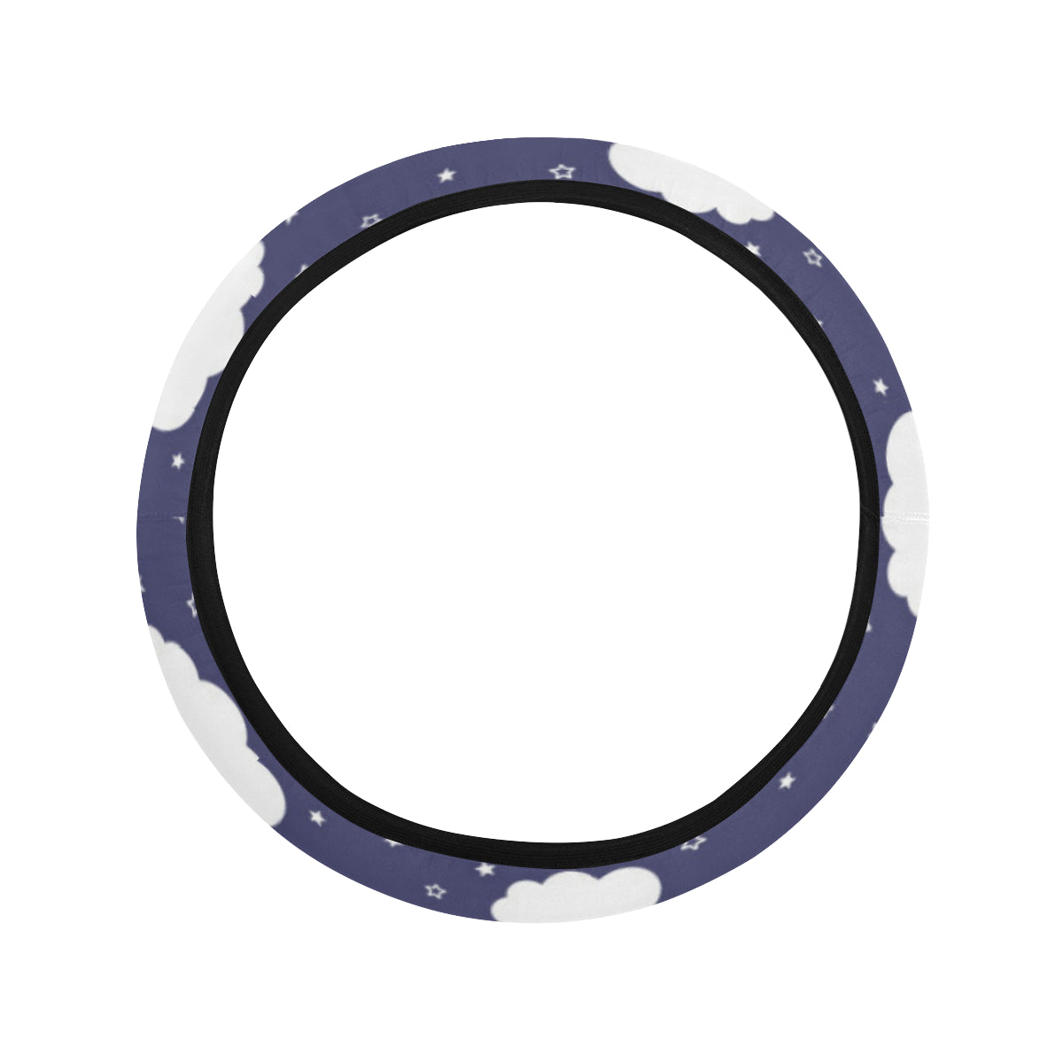 Cloud  Pattern Print Design 03 Steering Wheel Cover with Elastic Edge