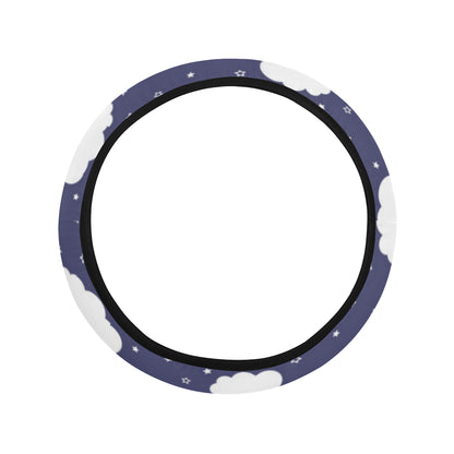 Cloud  Pattern Print Design 03 Steering Wheel Cover with Elastic Edge