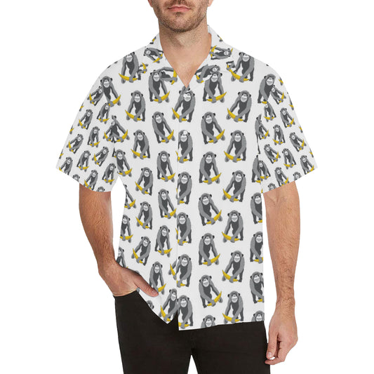 Chimpanzee Pattern Print Design 05 Men's Hawaiian Shirt