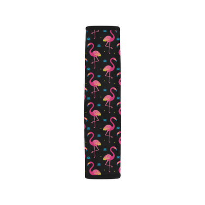 Flamingo Pink Neon Print Pattern Car Seat Belt Cover