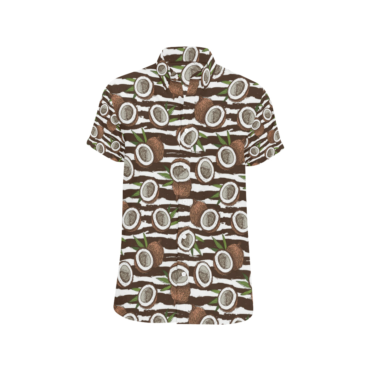 Coconut Pattern Print Design CN04 Men's Short Sleeve Button Up Shirt