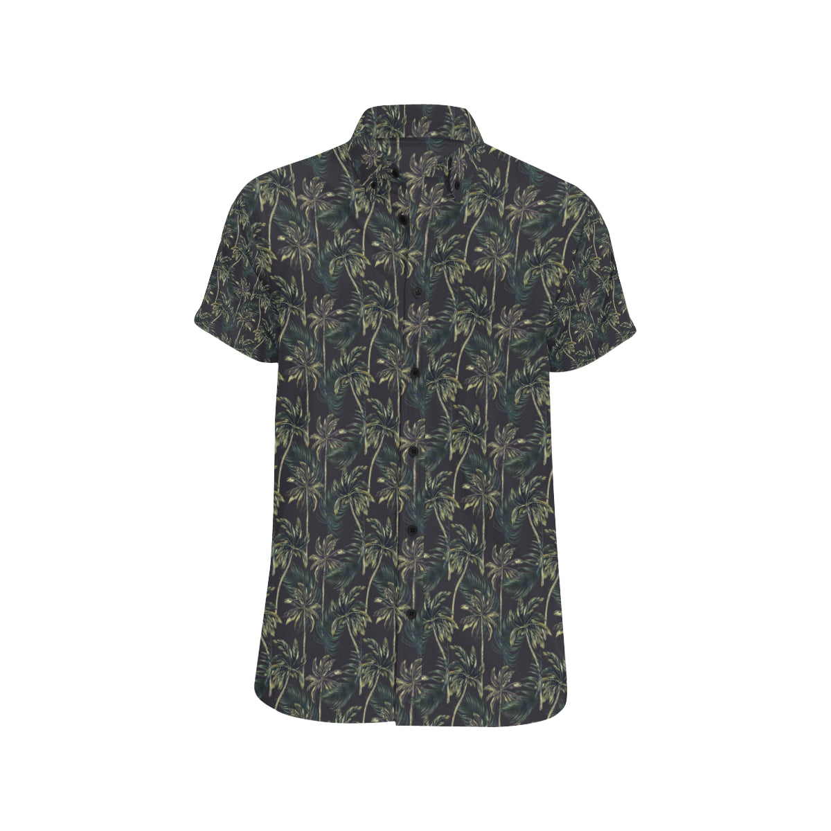 Palm Tree Background Design Print Men's Short Sleeve Button Up Shirt