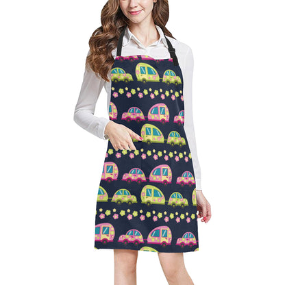 Camper Cute Camping Design No 3 Print Apron with Pocket