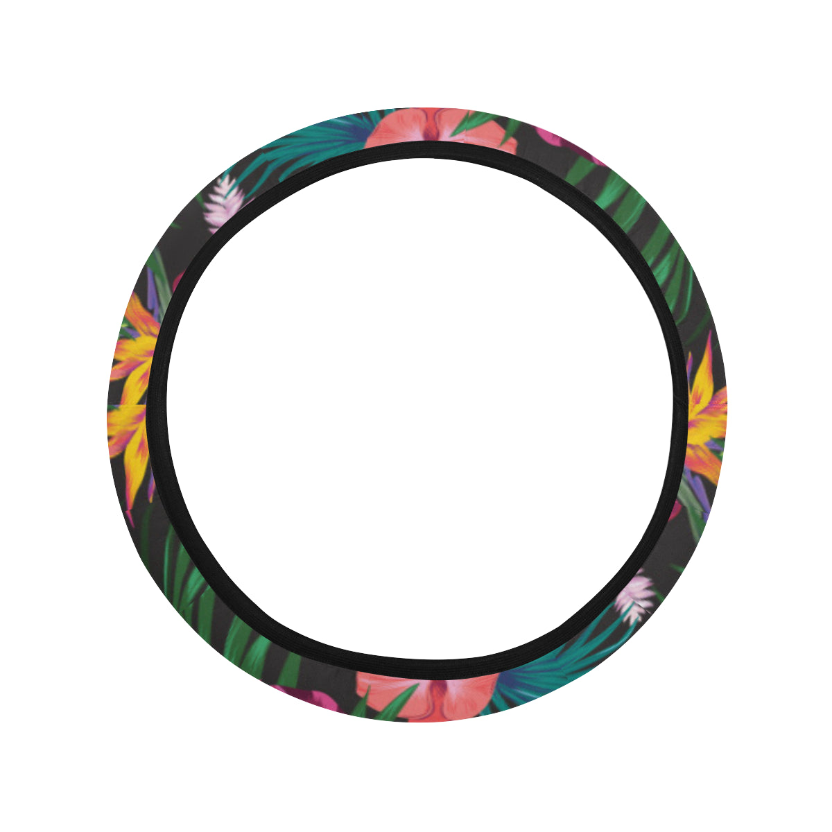 Hawaiian Flower Hibiscus tropical Steering Wheel Cover with Elastic Edge