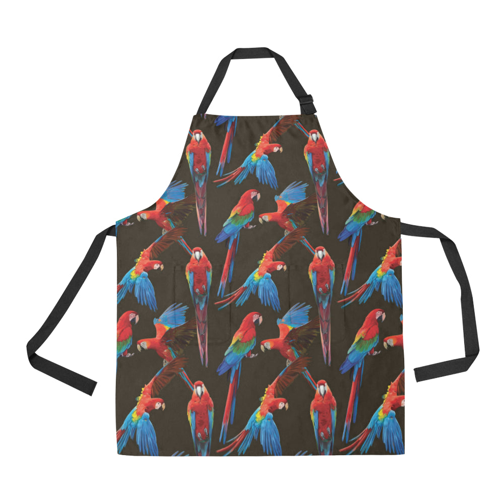 Macaw Pattern Print Design 04 Apron with Pocket
