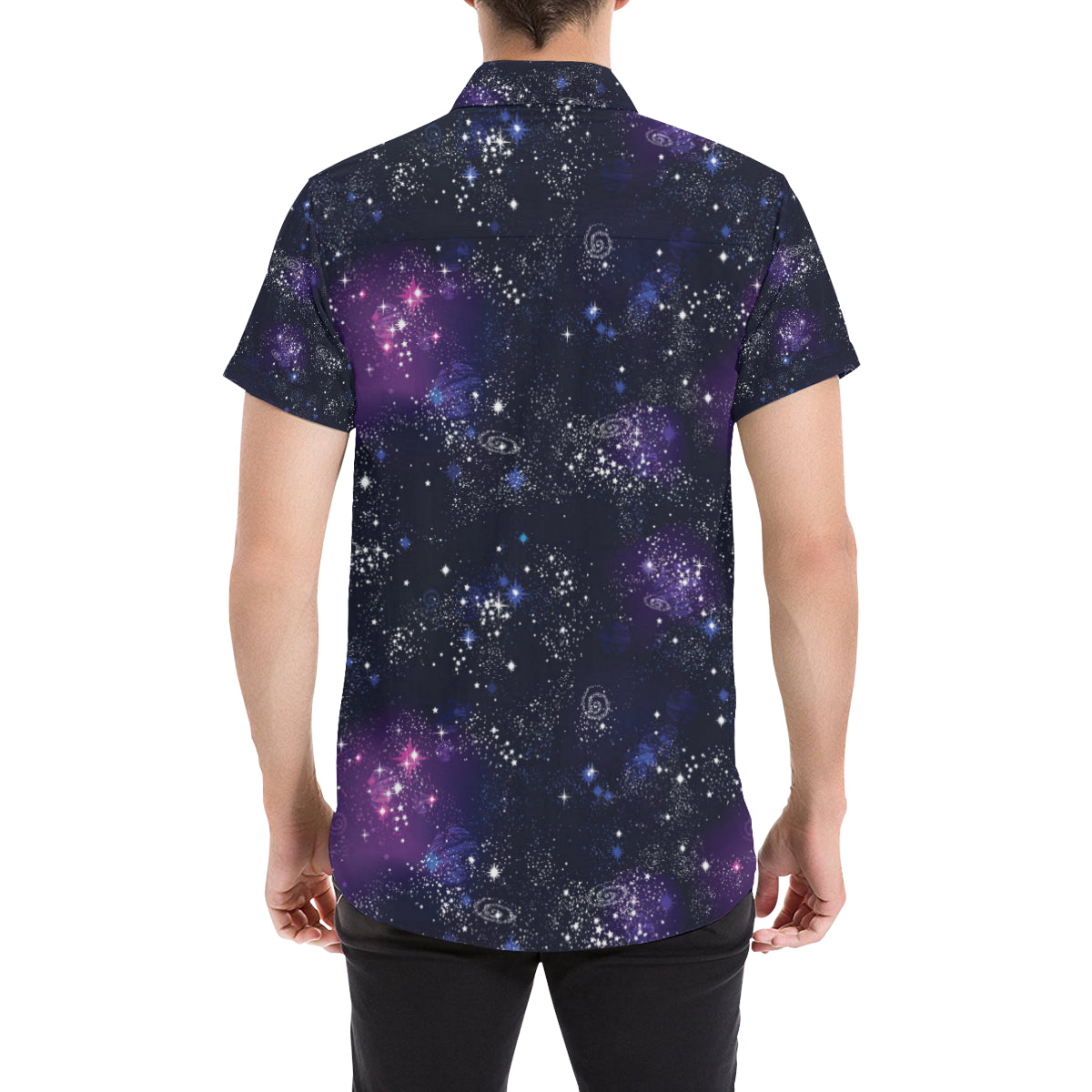 Cosmic Pattern Print Design 03 Men's Short Sleeve Button Up Shirt