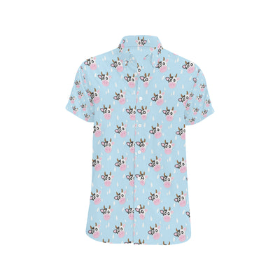 Cow Pattern Print Design 07 Men's Short Sleeve Button Up Shirt