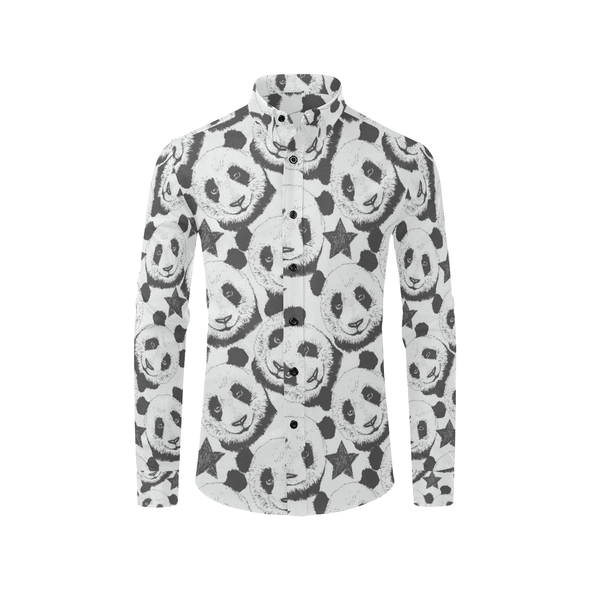 Panda Pattern Print Design A02 Men's Long Sleeve Shirt