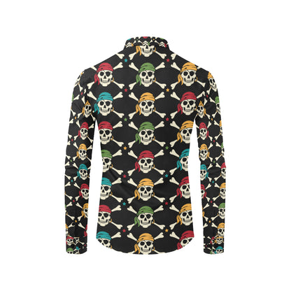 Pirate Pattern Print Design A01 Men's Long Sleeve Shirt