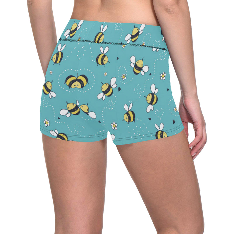 Bee Pattern Print Design BEE02 Yoga Shorts