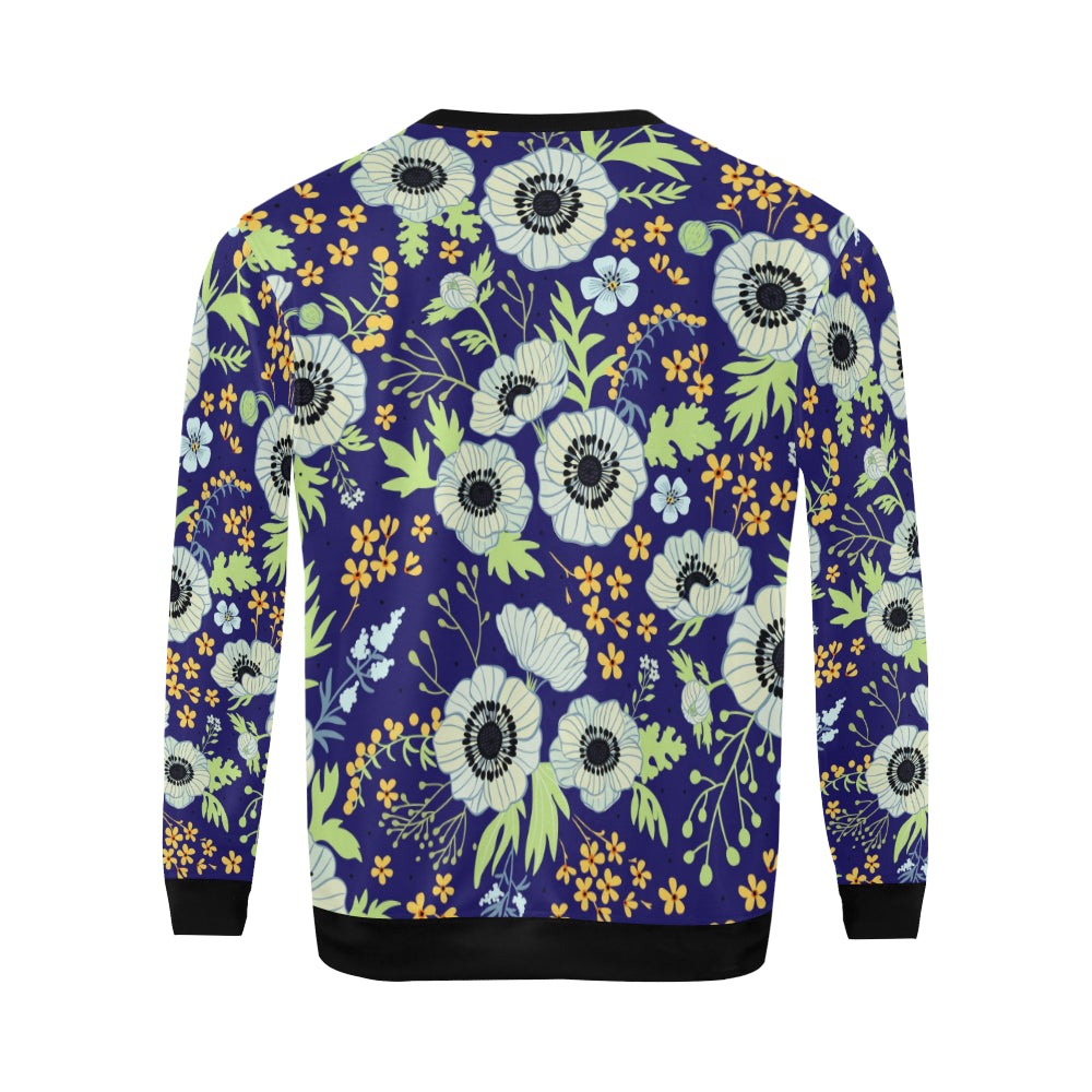 Anemone Pattern Print Design AM06 Men Long Sleeve Sweatshirt