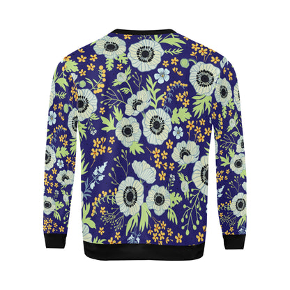 Anemone Pattern Print Design AM06 Men Long Sleeve Sweatshirt