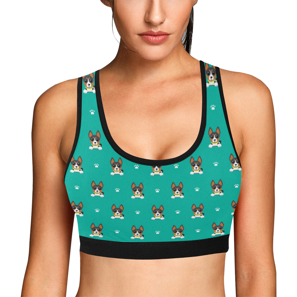Basenji Pattern Print Design 03 Sports Bra