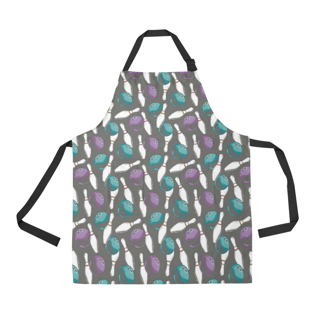 Bowling Pattern Print Design 03 Apron with Pocket