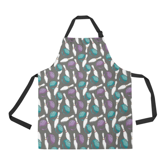 Bowling Pattern Print Design 03 Apron with Pocket