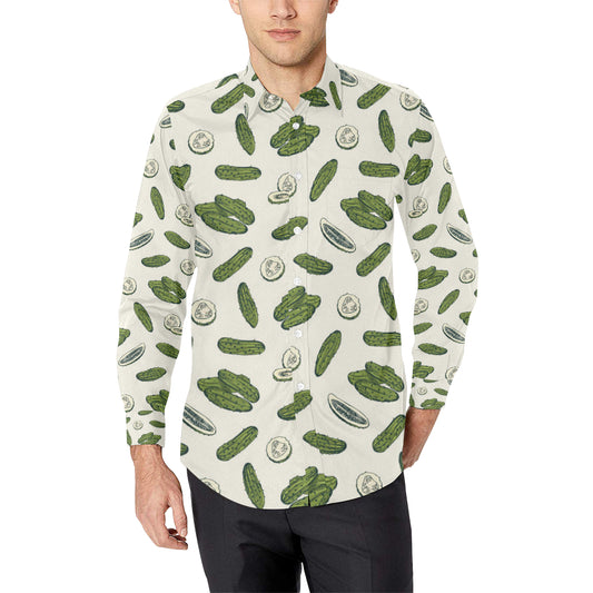Cucumber Pattern Print Design CC05 Men's Long Sleeve Shirt