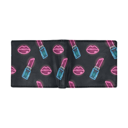 Lipstick Color Neon Pattern Print Design 03 Men's ID Card Wallet