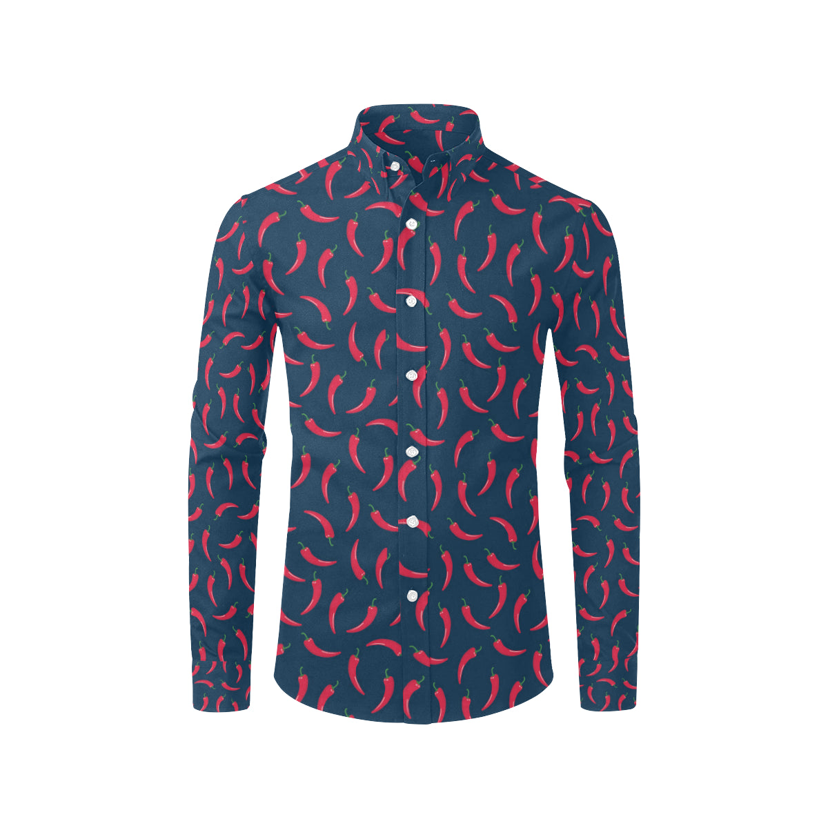 Chilli Pepper Pattern Print Design 03 Men's Long Sleeve Shirt