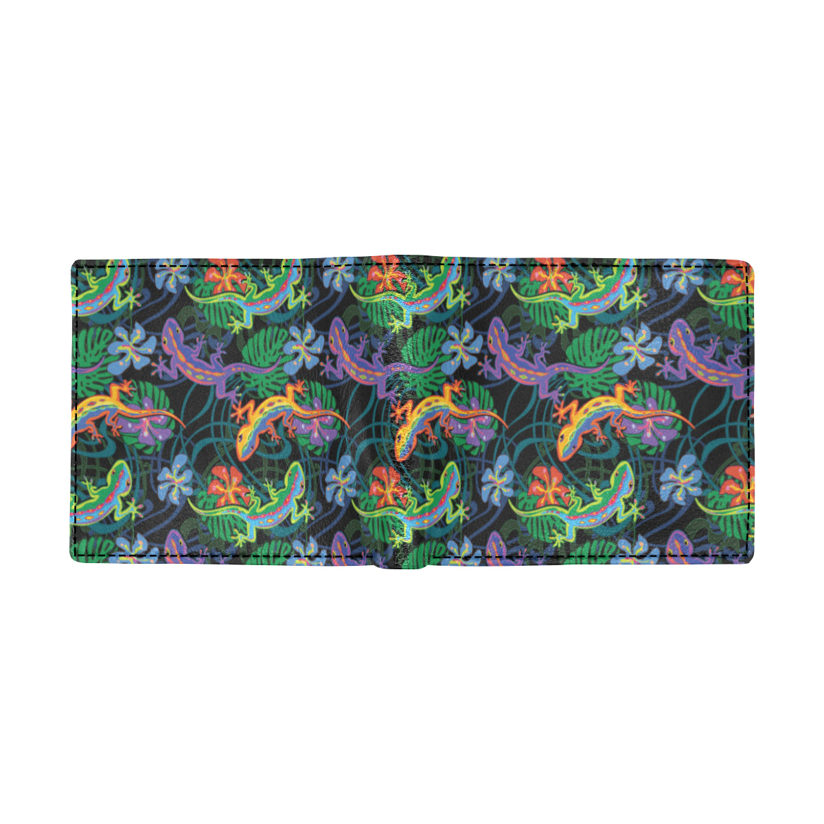 Gecko Colorful Pattern Print Design 01 Men's ID Card Wallet