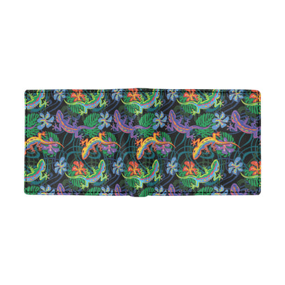Gecko Colorful Pattern Print Design 01 Men's ID Card Wallet