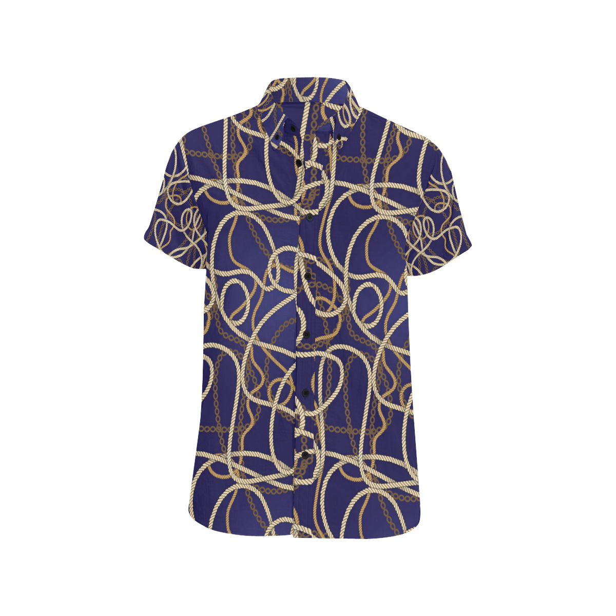 Rope Pattern Print Design A01 Men's Short Sleeve Button Up Shirt