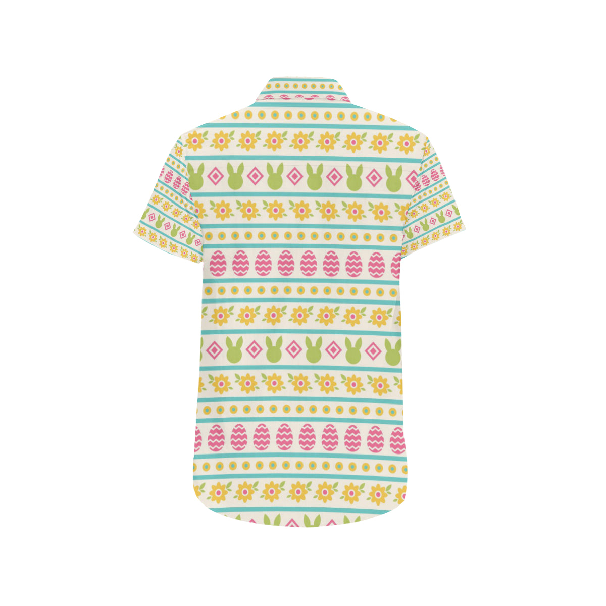 Easter Eggs Pattern Print Design RB016 Men's Short Sleeve Button Up Shirt