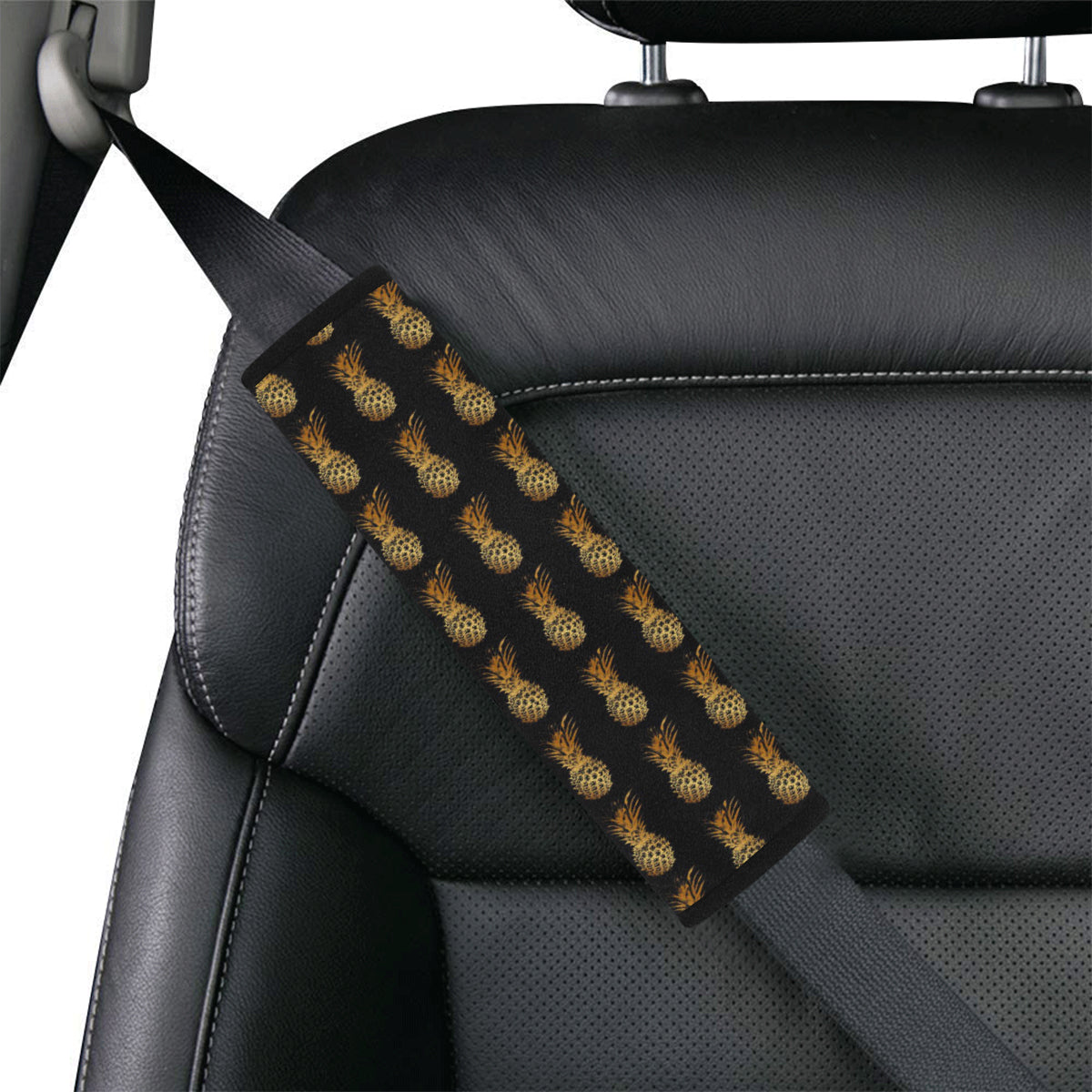 Pineapple Pattern Print Design A02 Car Seat Belt Cover