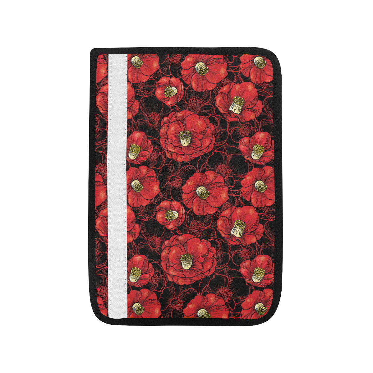 Camellia Pattern Print Design CM06 Car Seat Belt Cover