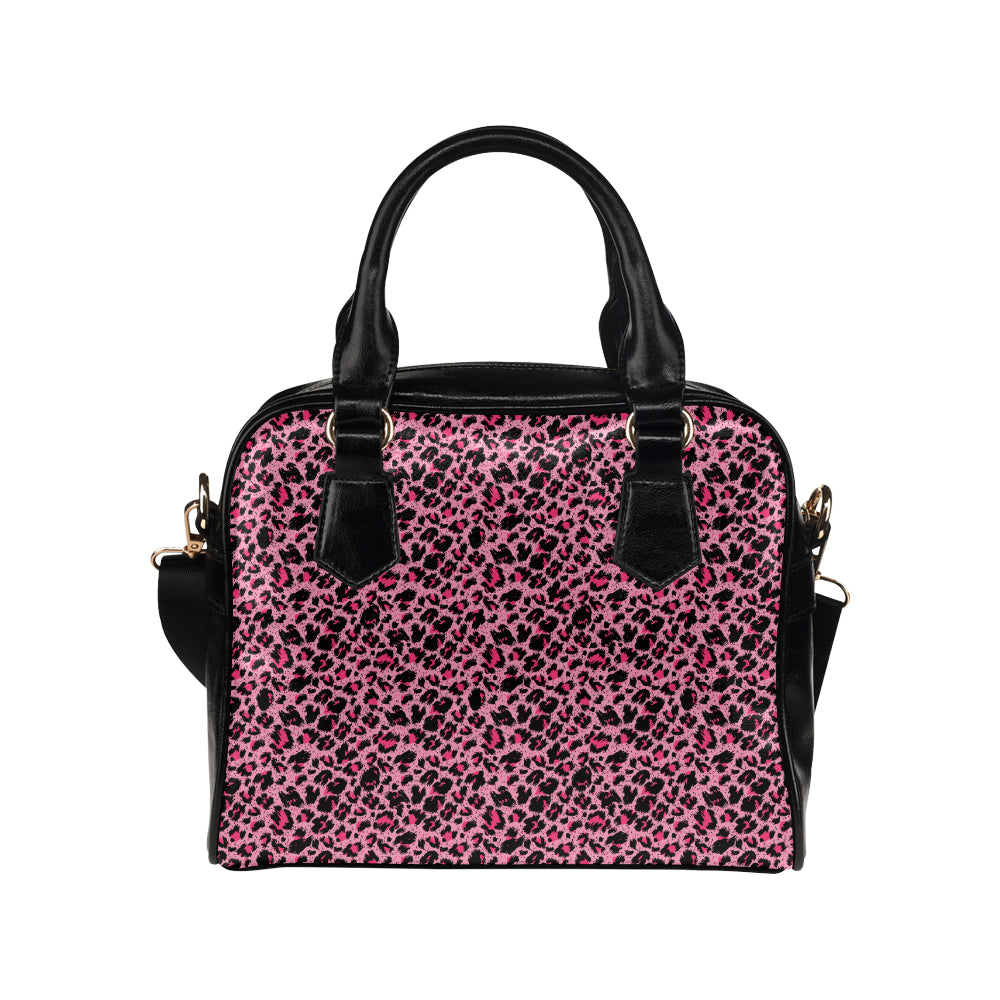 Cheetah Pink Pattern Print Design 01 Shoulder Handbag