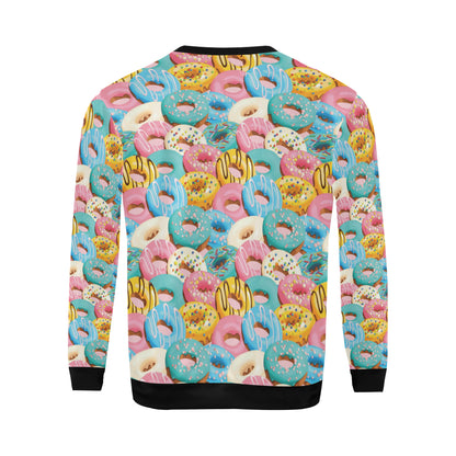Donut Pattern Print Design DN01 Men Long Sleeve Sweatshirt