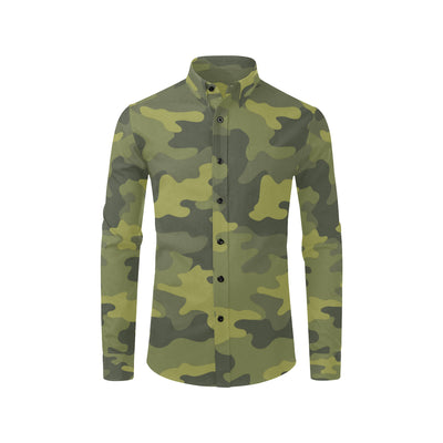 Military Camouflage Pattern Print Design 02 Men's Long Sleeve Shirt