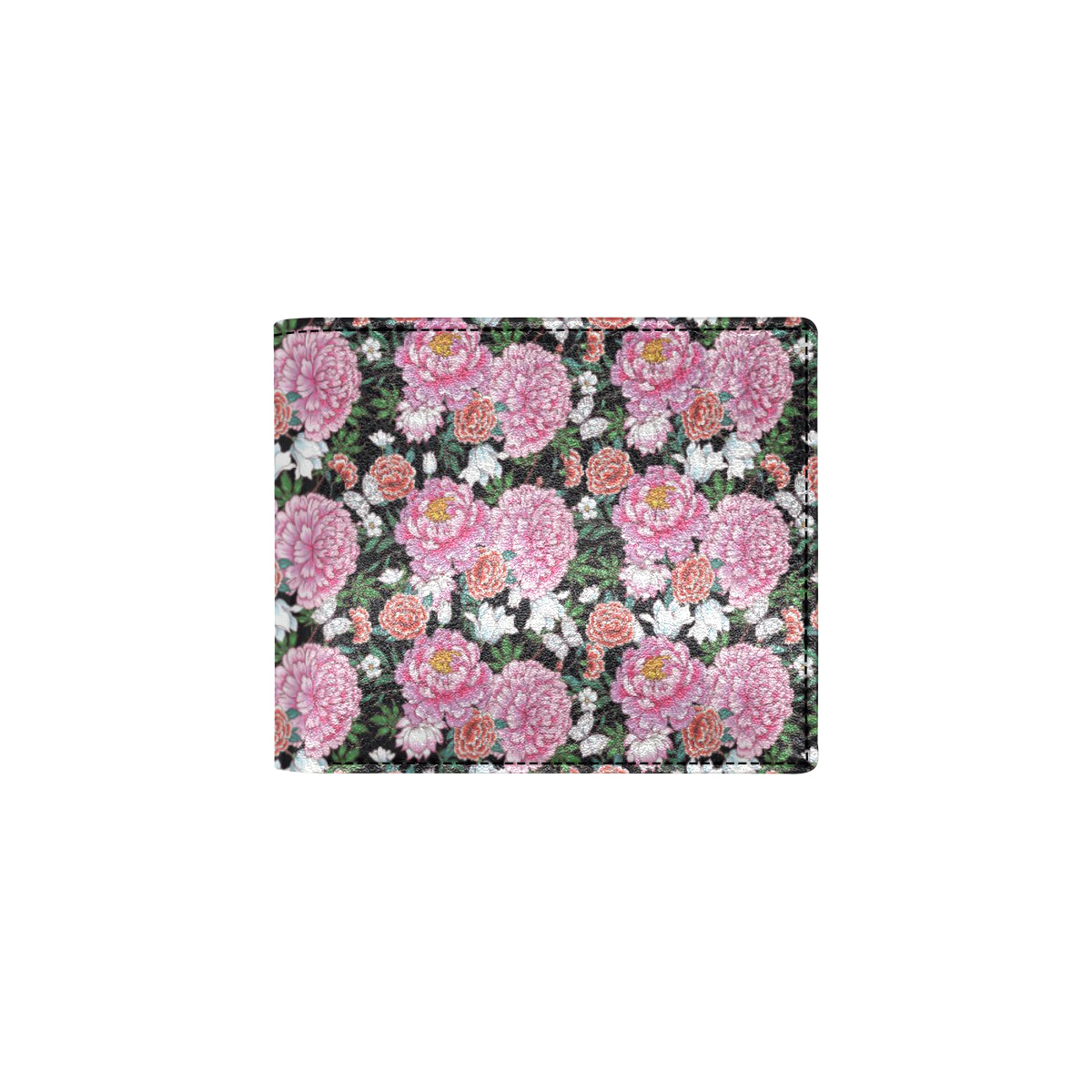 Dahlia Pattern Print Design 02 Men's ID Card Wallet