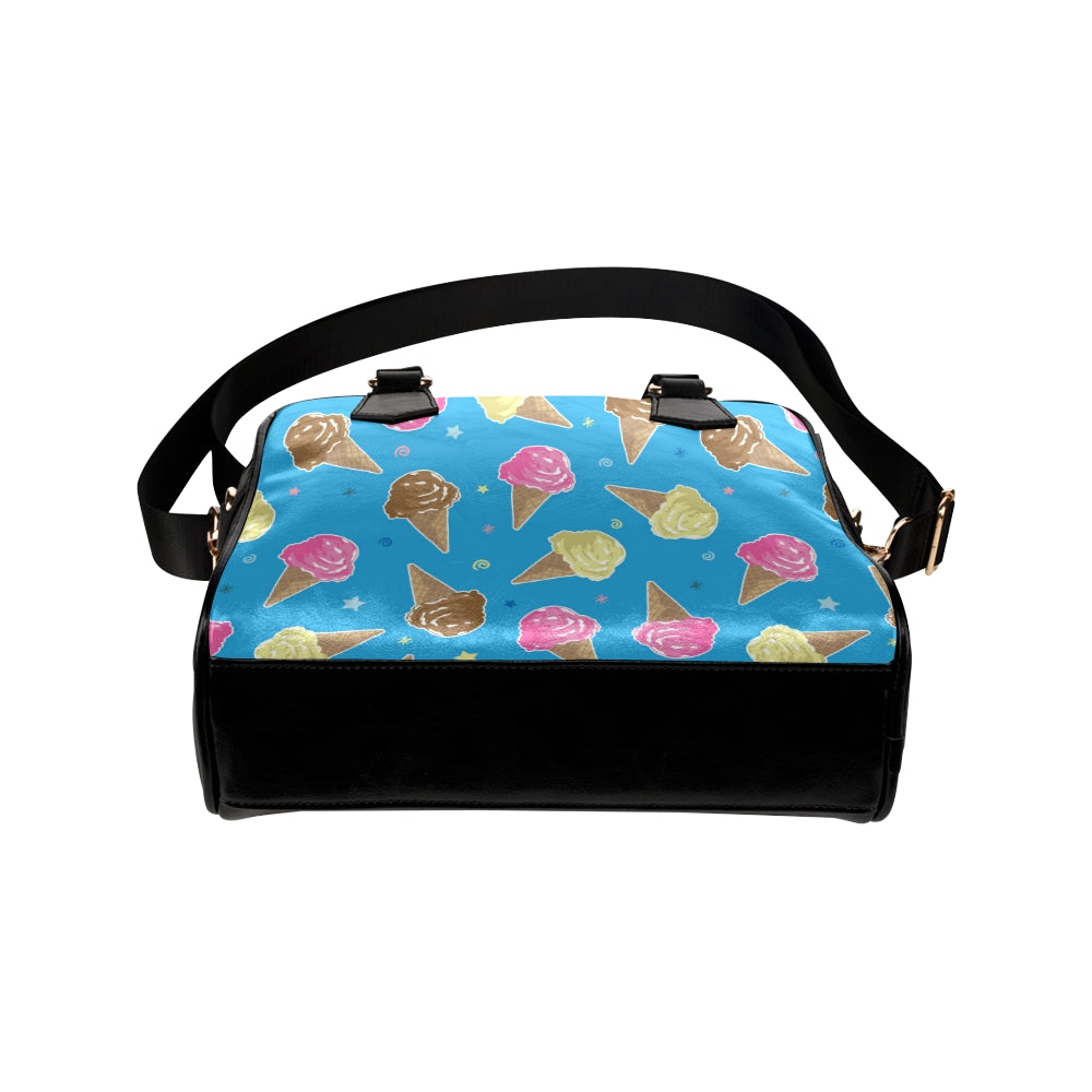 Ice Cream Pattern Print Design 01 Shoulder Handbag