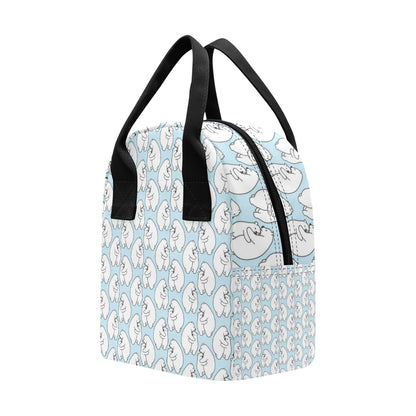 Polar Bear Pattern Print Design PB08 Insulated Lunch Bag