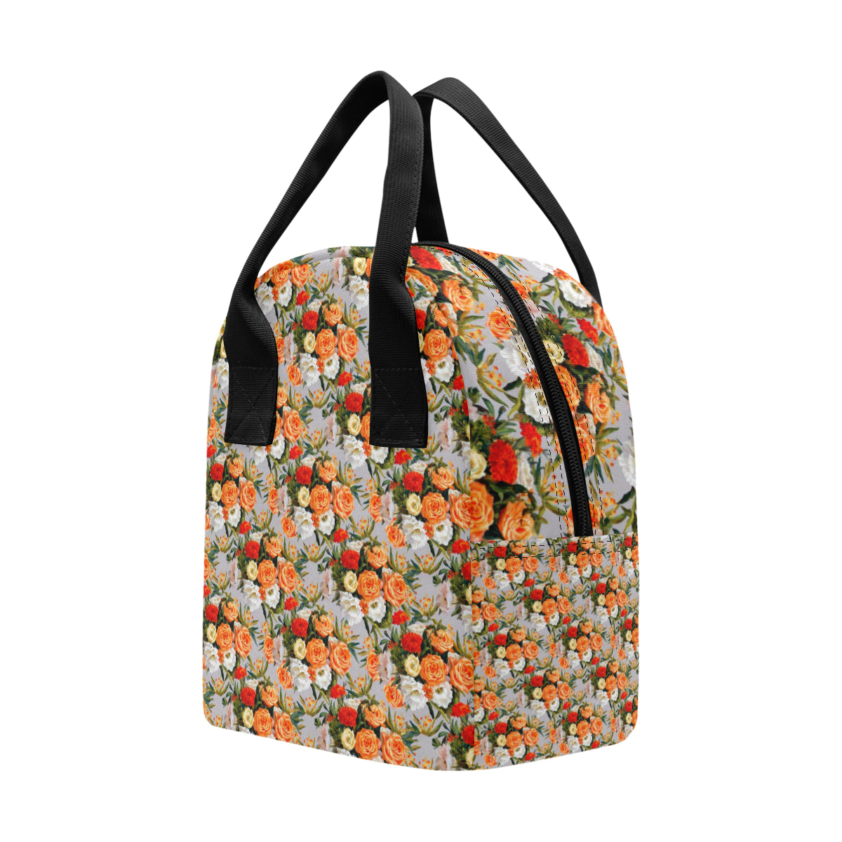 Lisianthus Pattern Print Design LT04 Insulated Lunch Bag