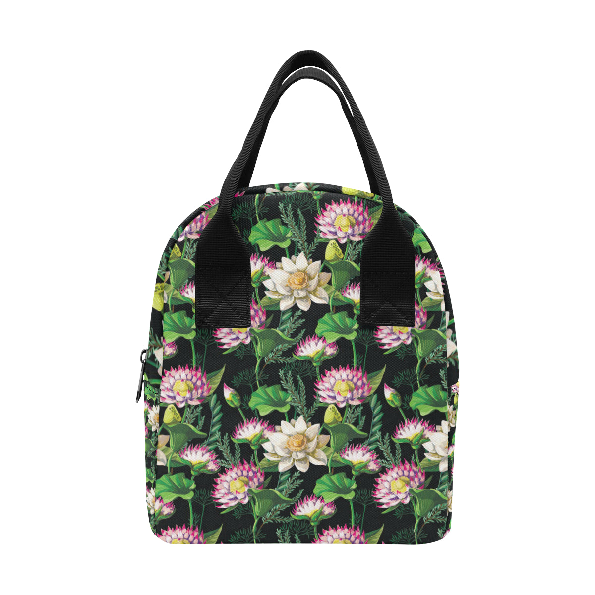 Water Lily Pattern Print Design WL010 Insulated Lunch Bag