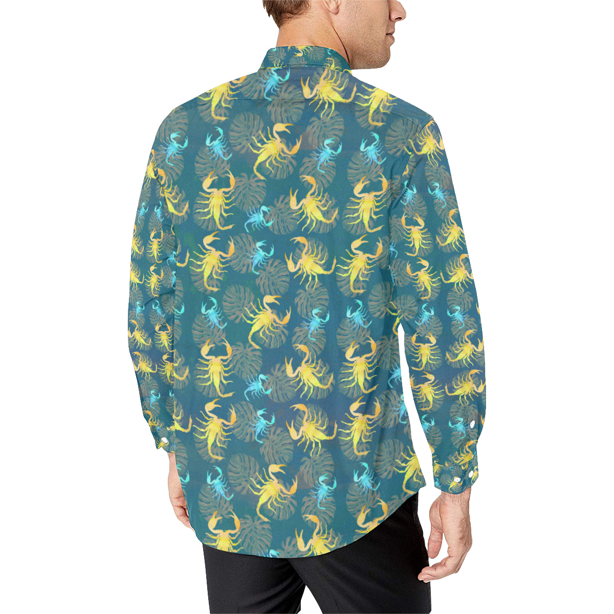 Scorpion Pattern Print Design 02 Men's Long Sleeve Shirt