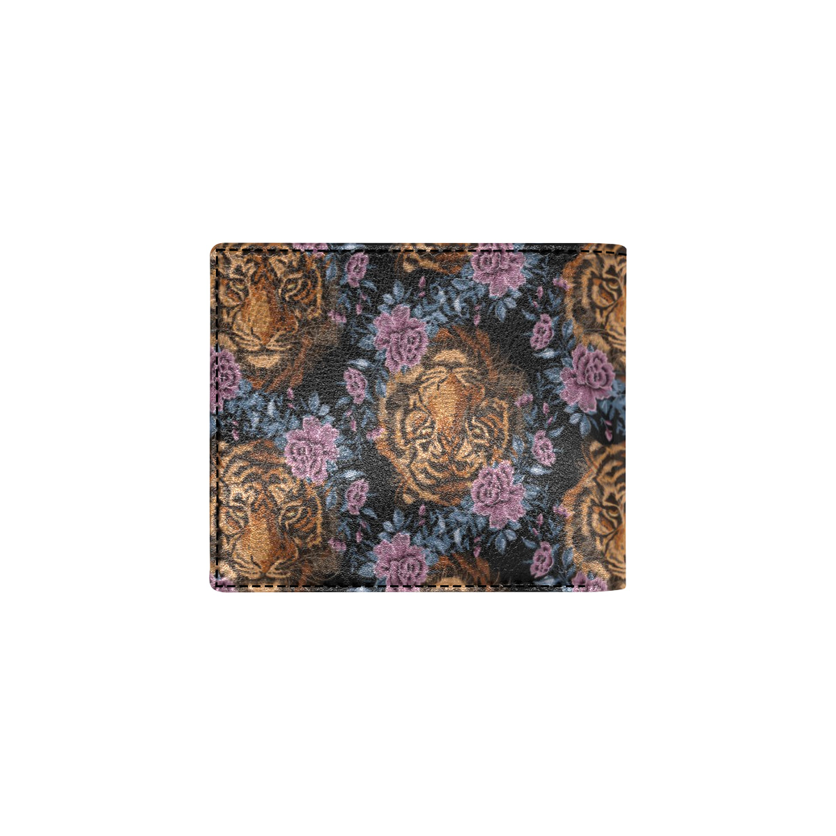 Tiger Head Floral Men's ID Card Wallet