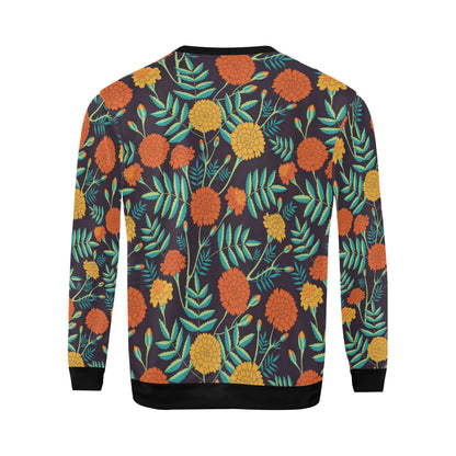Marigold Pattern Print Design MR01 Men Long Sleeve Sweatshirt