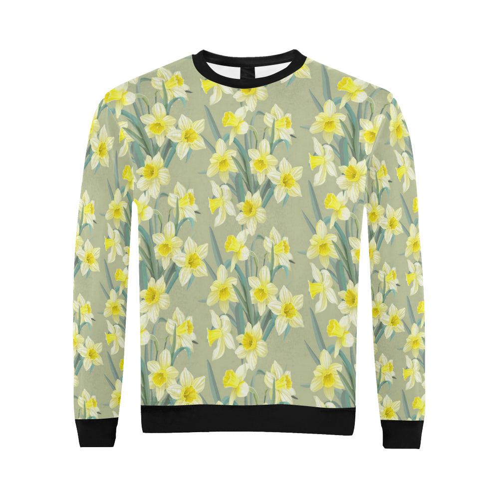 Daffodils Pattern Print Design DF01 Men Long Sleeve Sweatshirt